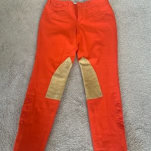 Beautiful riding pant by Ralph Lauren. Orange with camel inlay. Gorgeous pant.